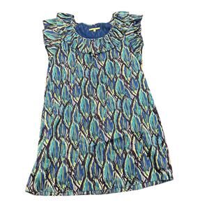 Gianni Bini Women’s dress purple blue green abstract L